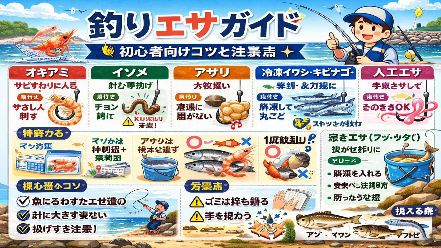 初心者必見！釣りのエサの種類と針への付け方完全ガイド