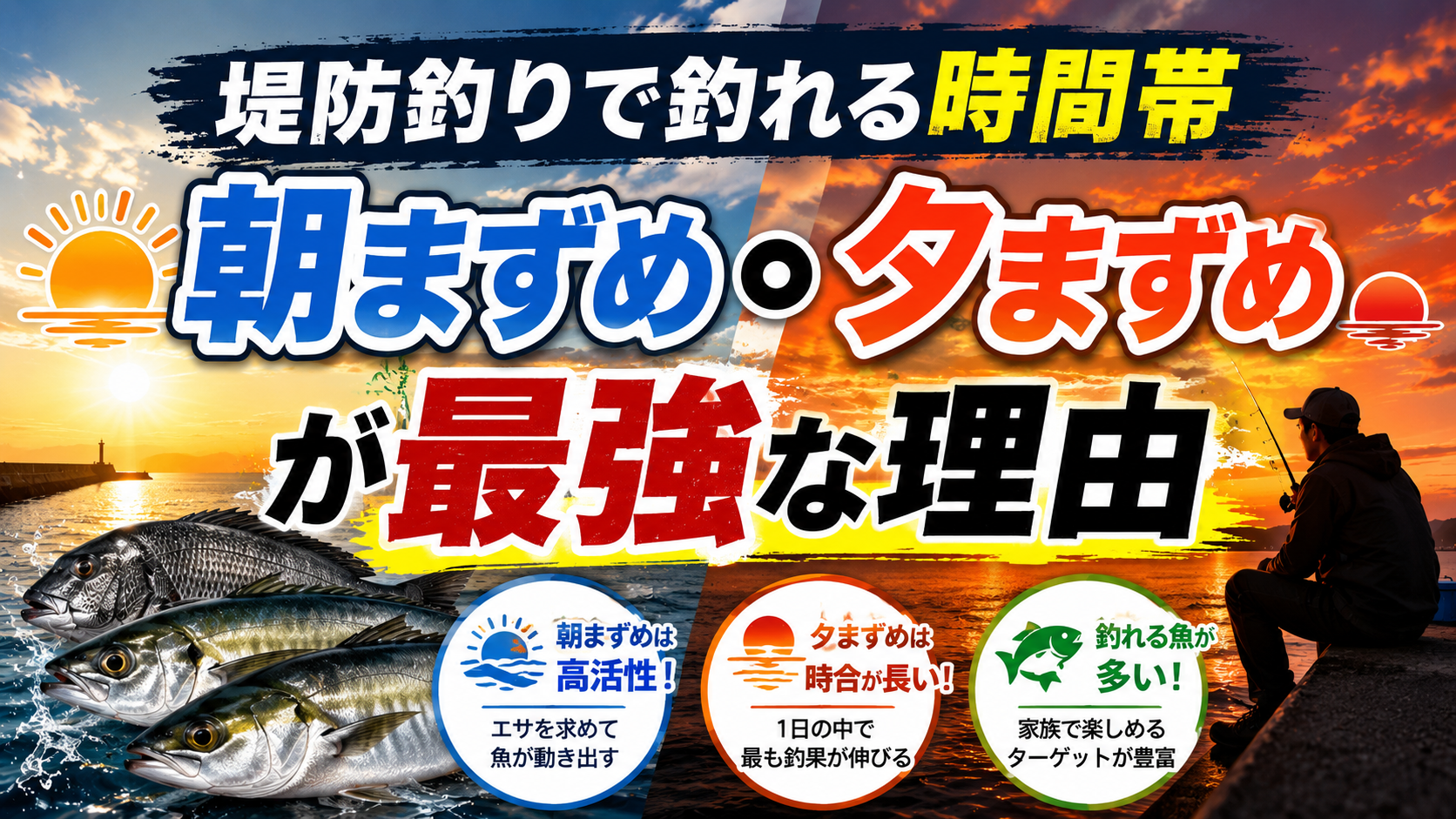 堤防釣りで釣れる時間帯｜朝まずめ・夕まずめが最強な理由
