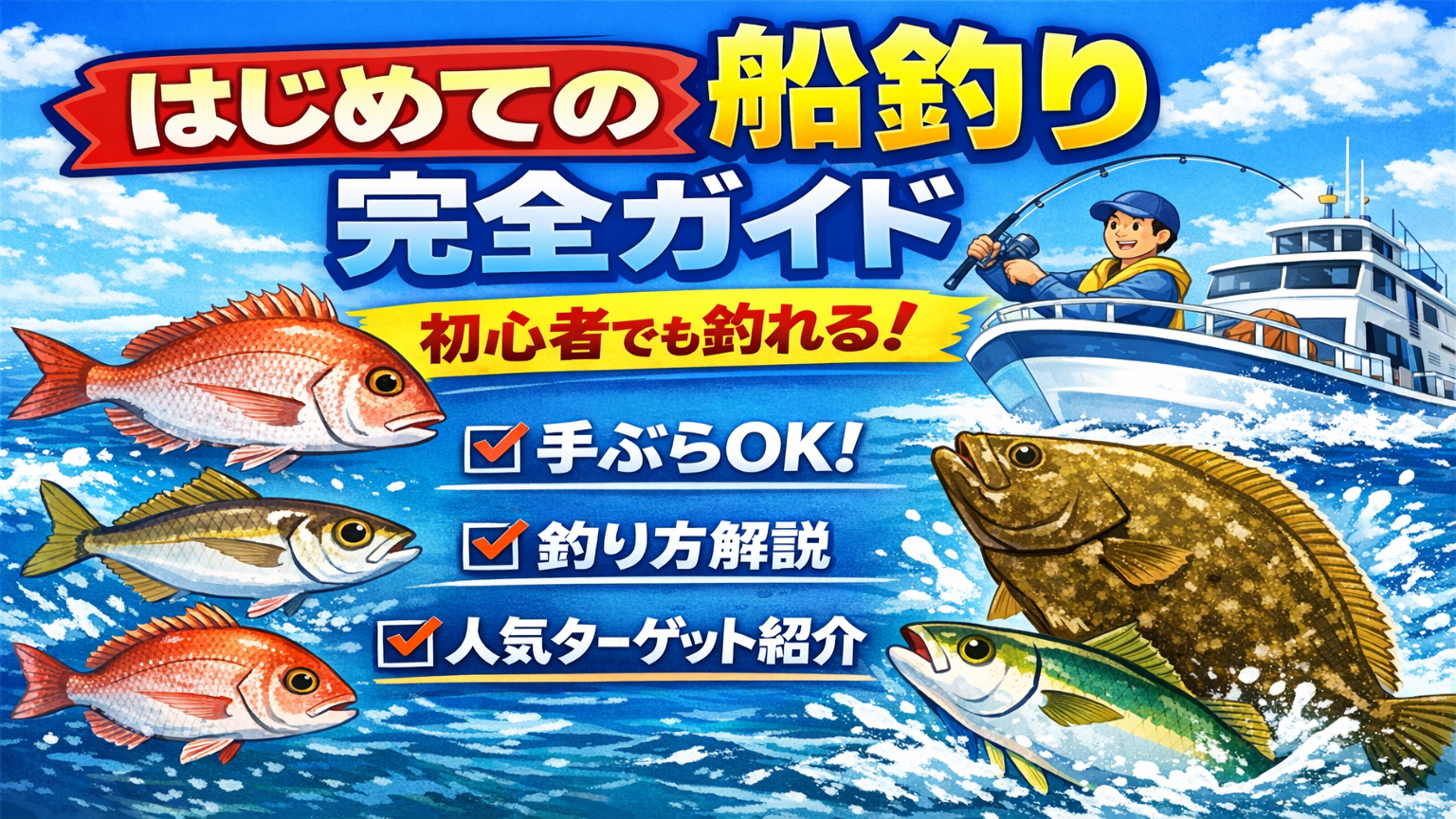 はじめての船釣り完全ガイド｜初心者でも安心！釣り方・魅力・おすすめターゲット解説
