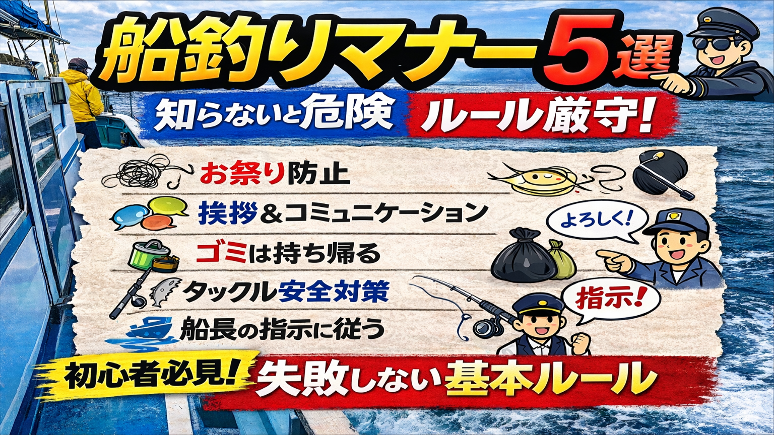 船釣りのマナー5選｜初心者が知らないと危険なルールと対策を解説