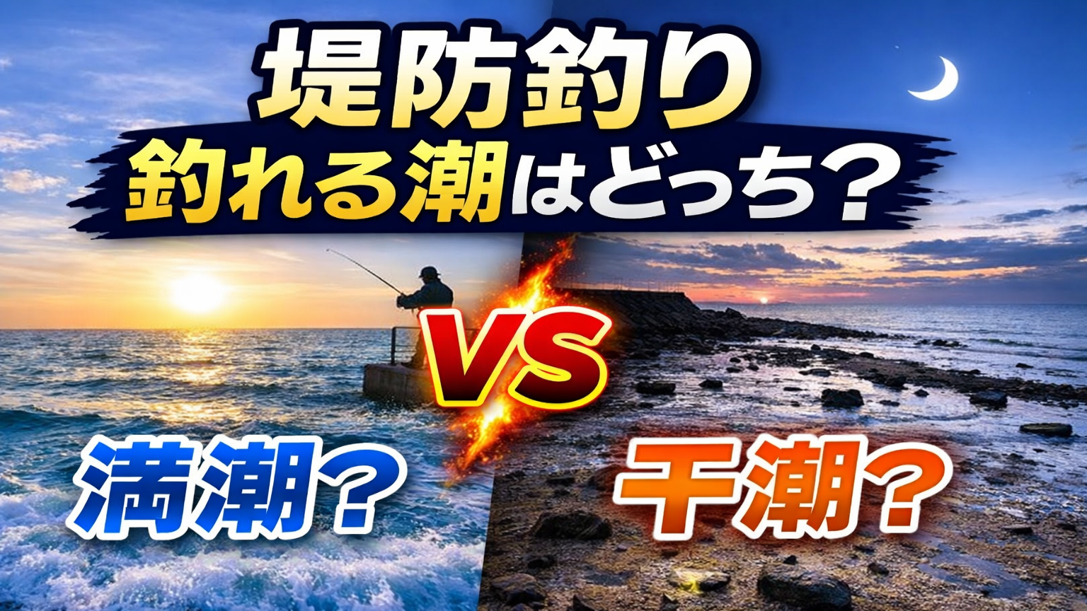 堤防釣りで釣れる潮はどっち？満潮・干潮の違いと釣れるタイミングを解説