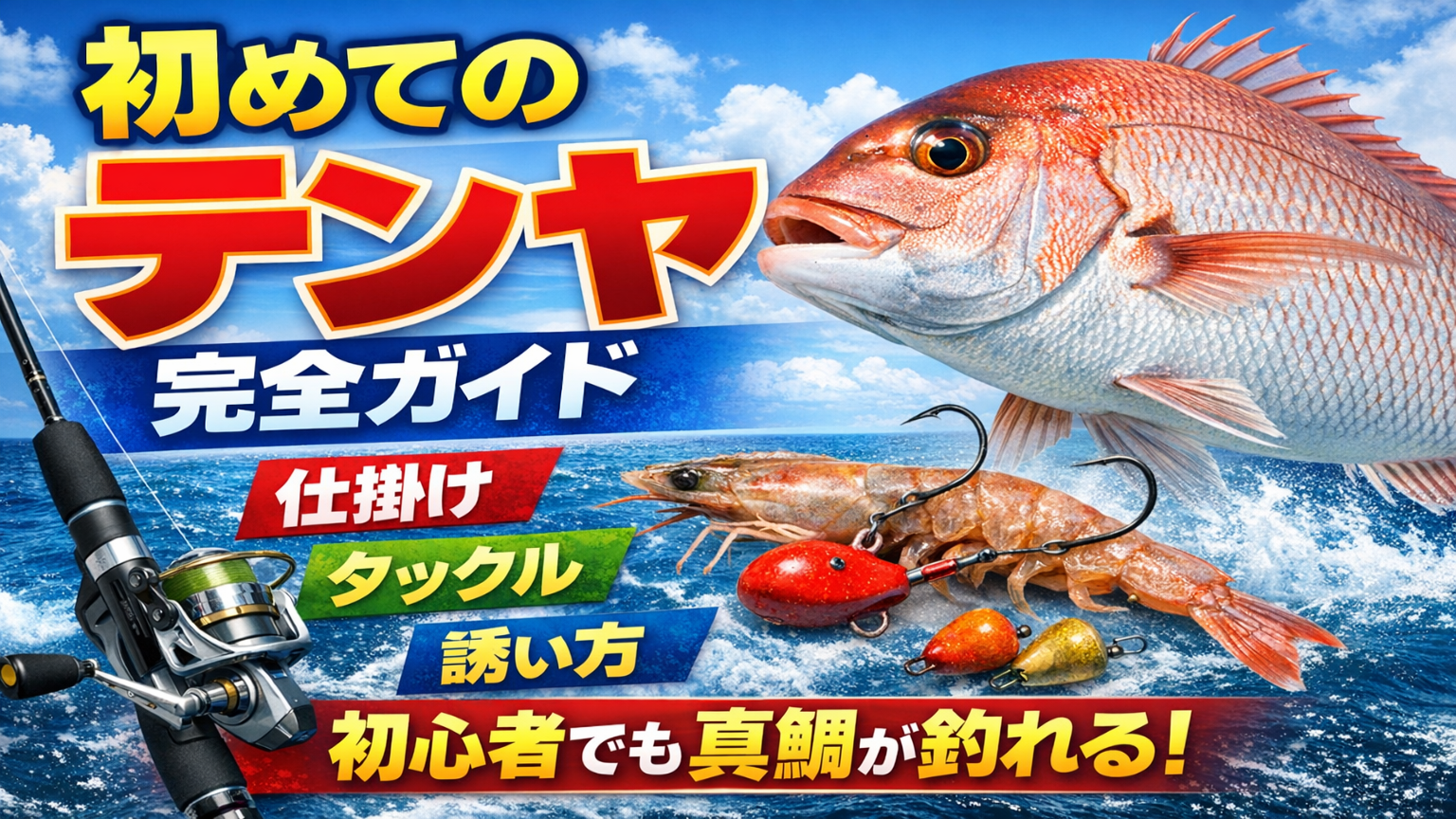 初めてのテンヤ｜初心者でも真鯛が釣れる仕掛け・タックル・誘い方を徹底解説