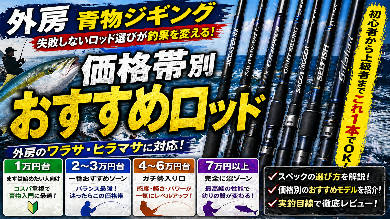 【2026年版】外房青物ジギング｜価格帯別おすすめロッド完全ガイド（初心者〜上級者）