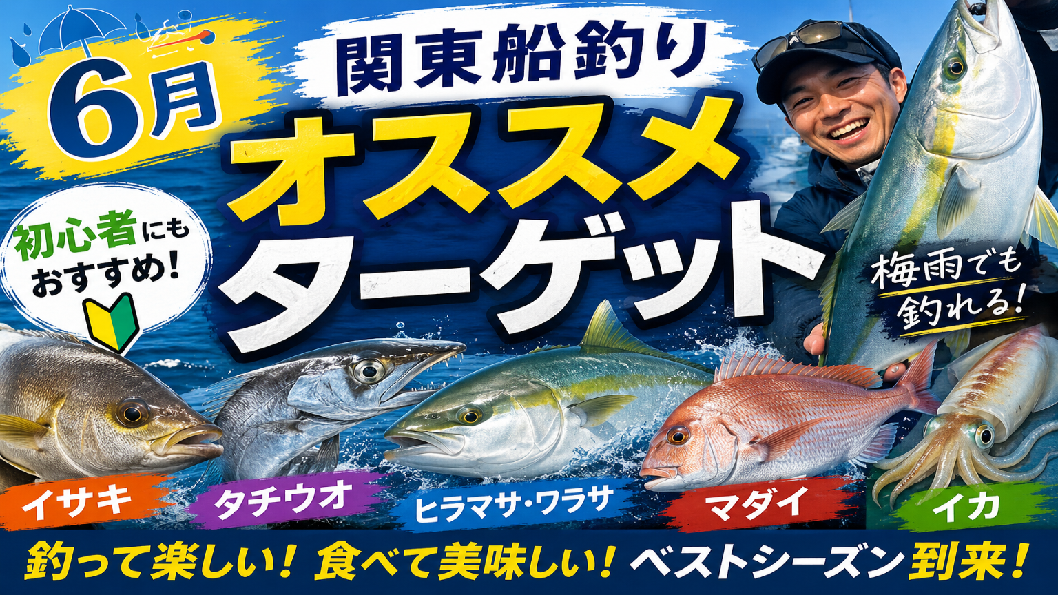 【6月の関東船釣り】梅雨でも激アツ！初心者からベテランまで楽しめるオススメターゲット紹介