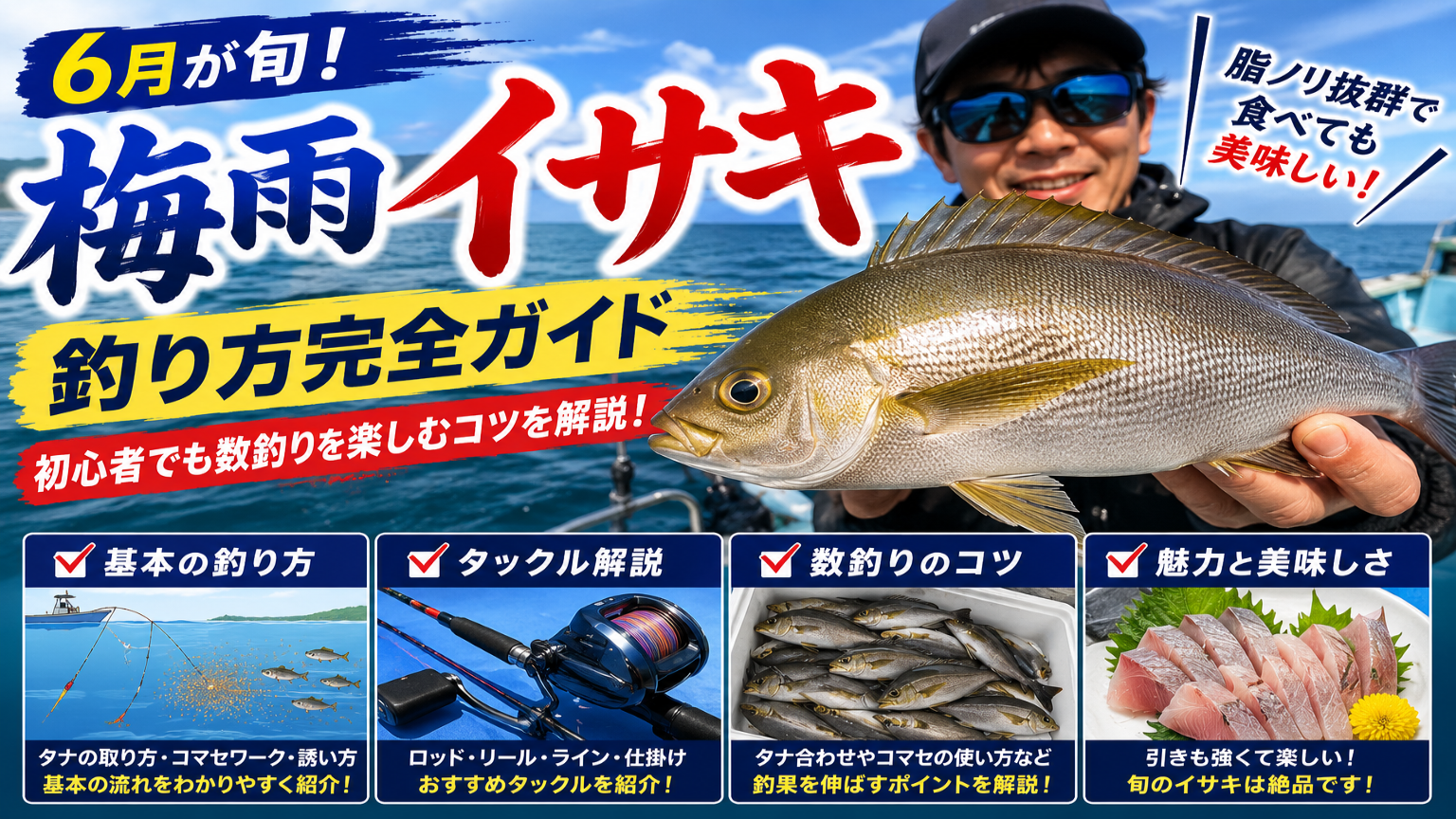 【梅雨イサキ釣り方完全ガイド】初心者でも数釣りを楽しむコツを解説！